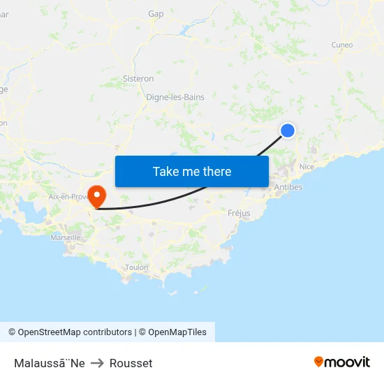 Malaussã¨Ne to Rousset map