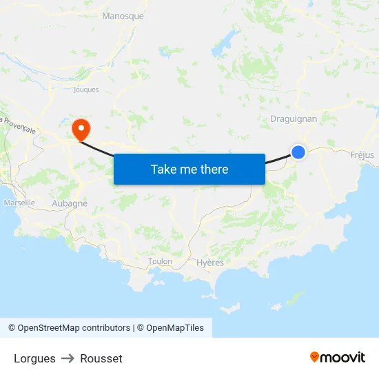 Lorgues to Rousset map