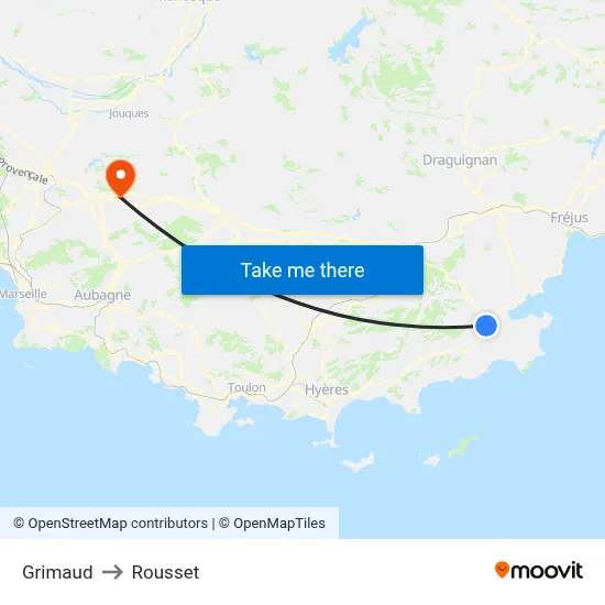 Grimaud to Rousset map