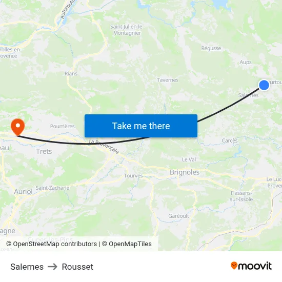 Salernes to Rousset map