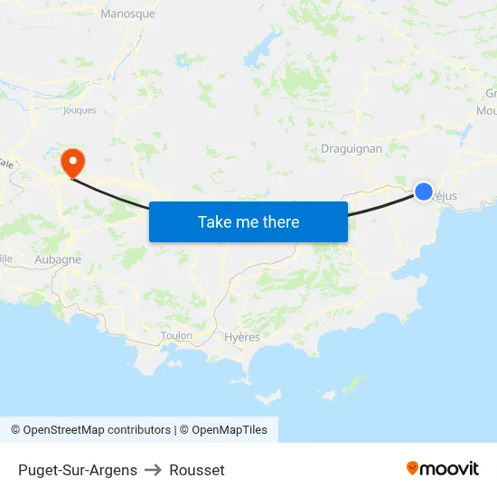 Puget-Sur-Argens to Rousset map