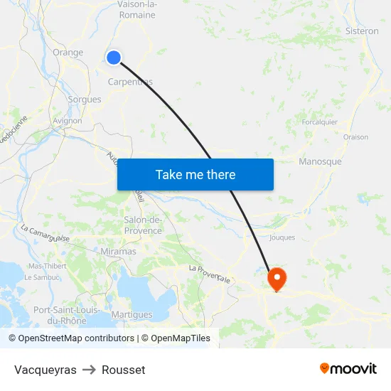 Vacqueyras to Rousset map