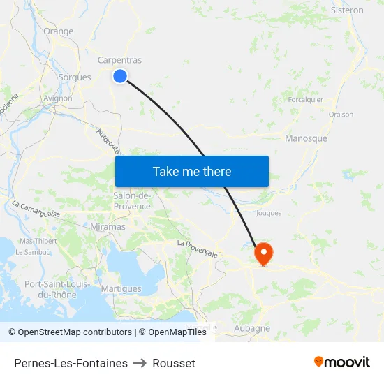 Pernes-Les-Fontaines to Rousset map