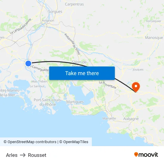 Arles to Rousset map