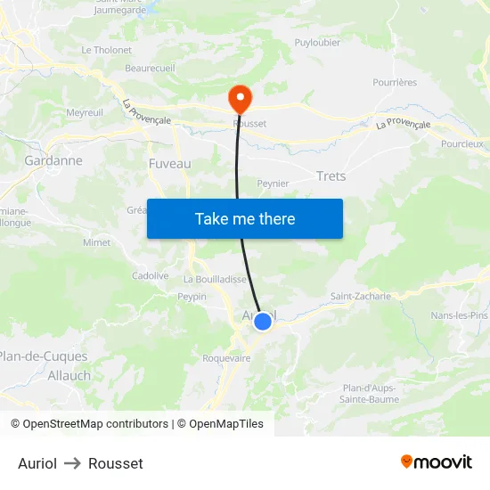 Auriol to Rousset map