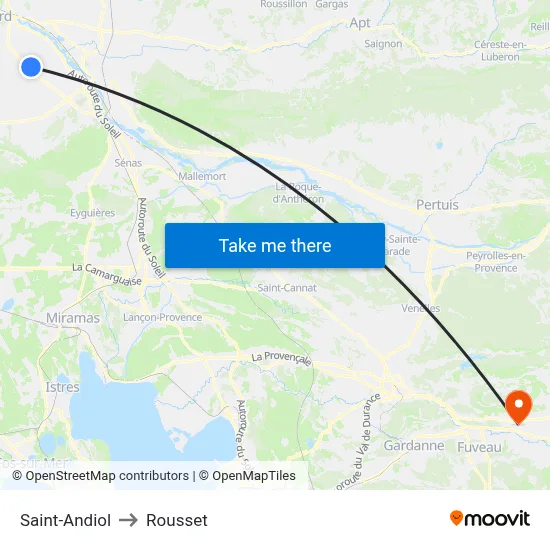 Saint-Andiol to Rousset map