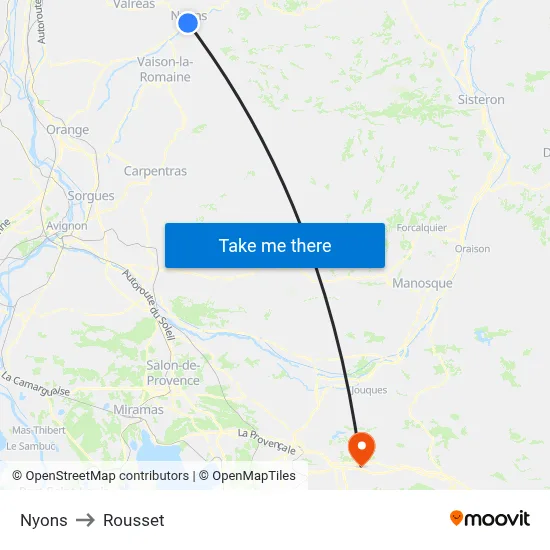 Nyons to Rousset map