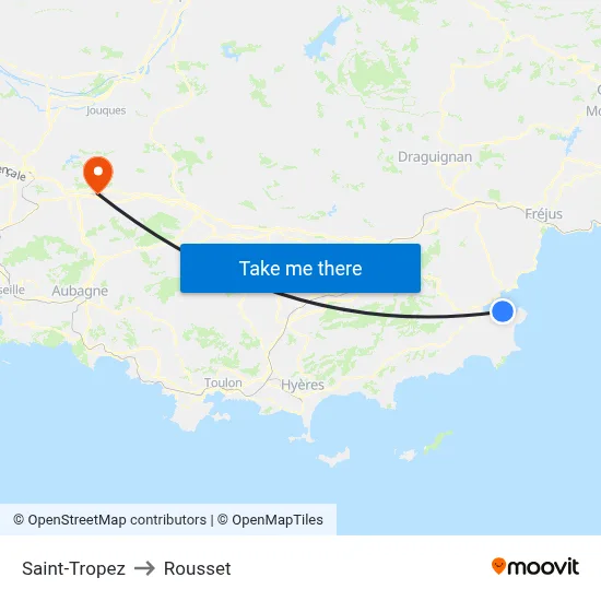 Saint-Tropez to Rousset map