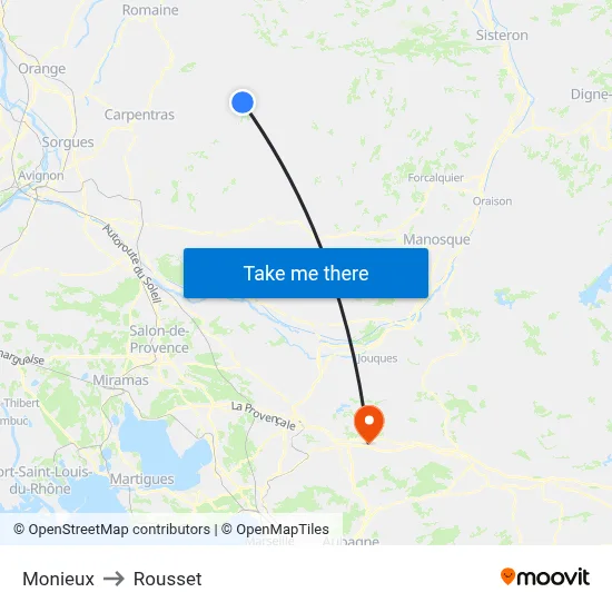 Monieux to Rousset map