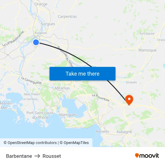 Barbentane to Rousset map