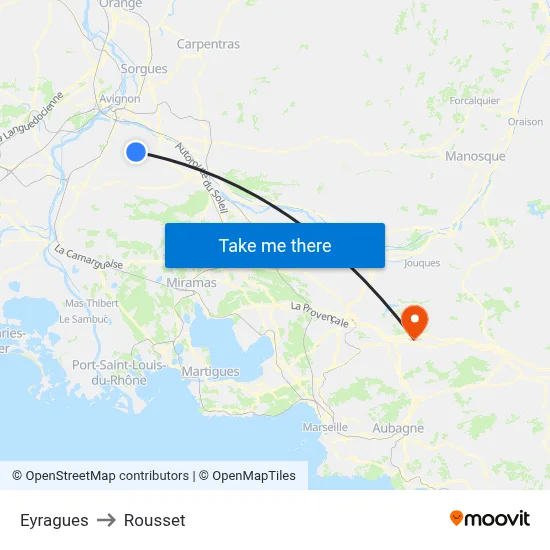 Eyragues to Rousset map