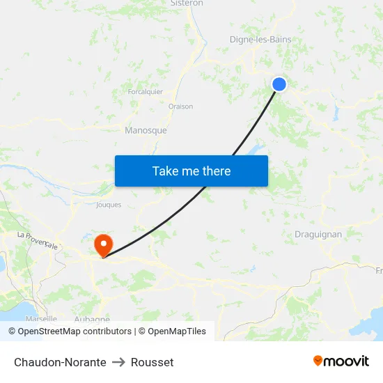 Chaudon-Norante to Rousset map
