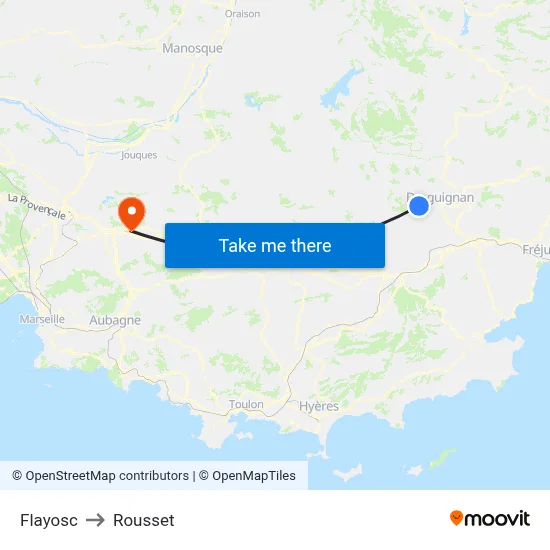 Flayosc to Rousset map