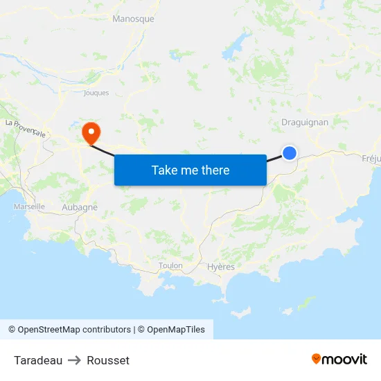 Taradeau to Rousset map