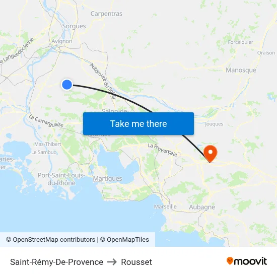 Saint-Rémy-De-Provence to Rousset map