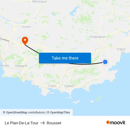 Le Plan-De-La-Tour to Rousset map