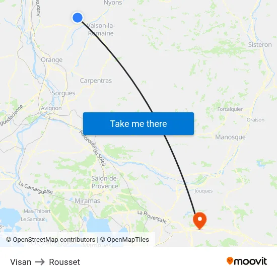 Visan to Rousset map