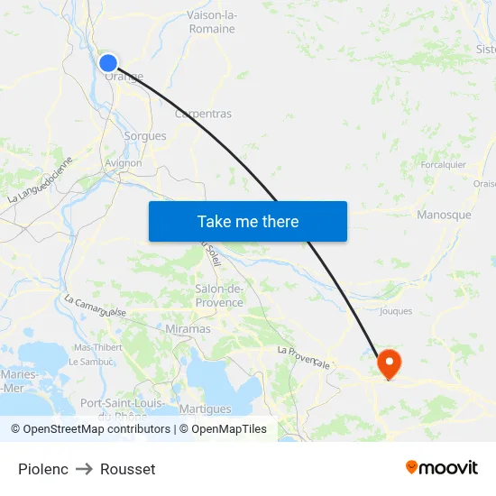 Piolenc to Rousset map