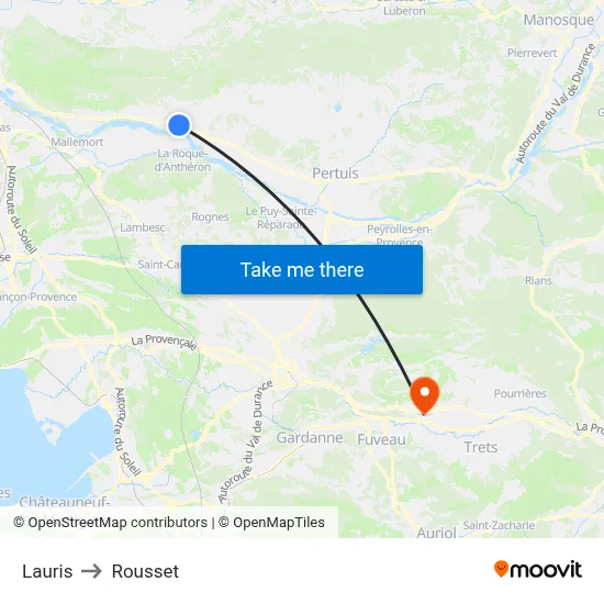 Lauris to Rousset map