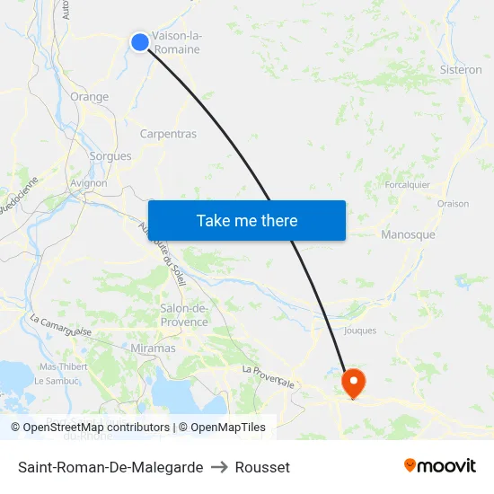 Saint-Roman-De-Malegarde to Rousset map