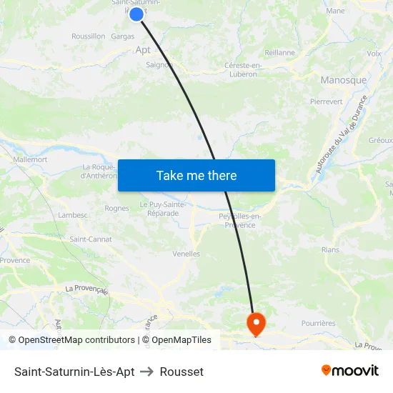 Saint-Saturnin-Lès-Apt to Rousset map