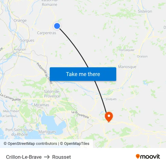 Crillon-Le-Brave to Rousset map