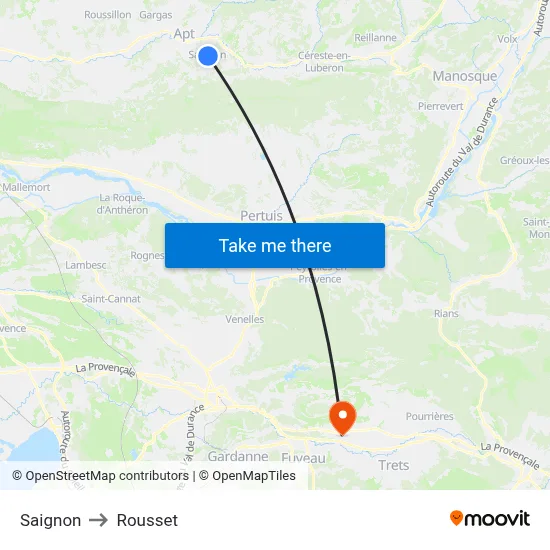 Saignon to Rousset map