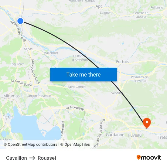 Cavaillon to Rousset map