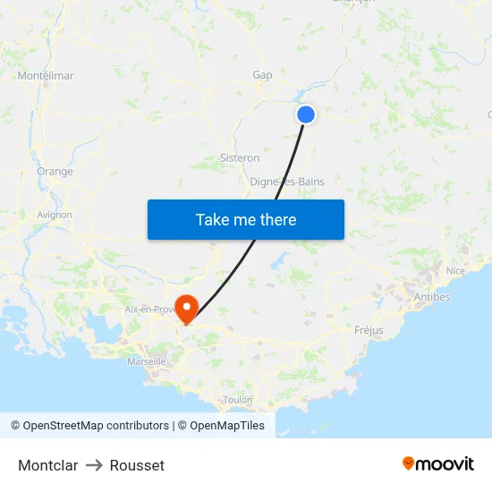 Montclar to Rousset map