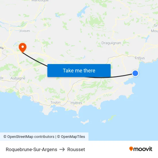 Roquebrune-Sur-Argens to Rousset map