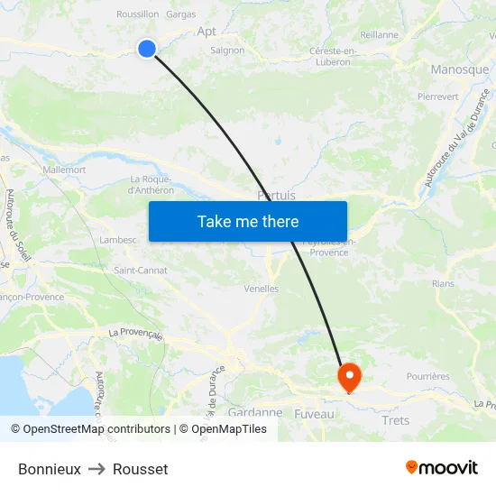 Bonnieux to Rousset map