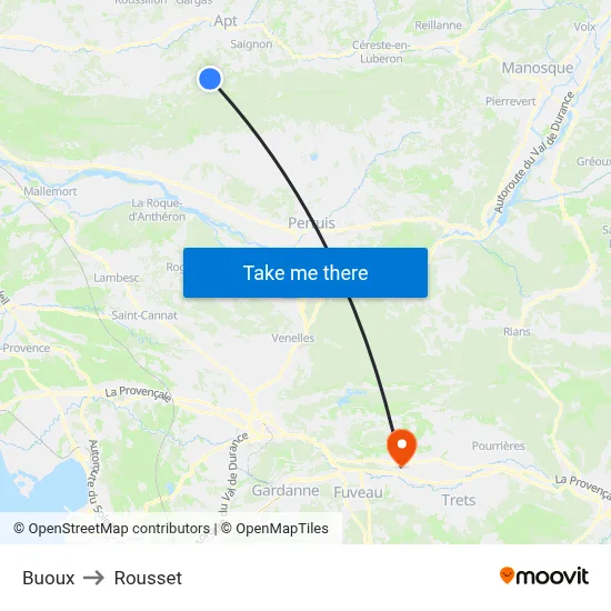 Buoux to Rousset map