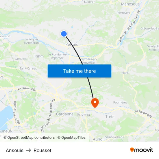 Ansouis to Rousset map