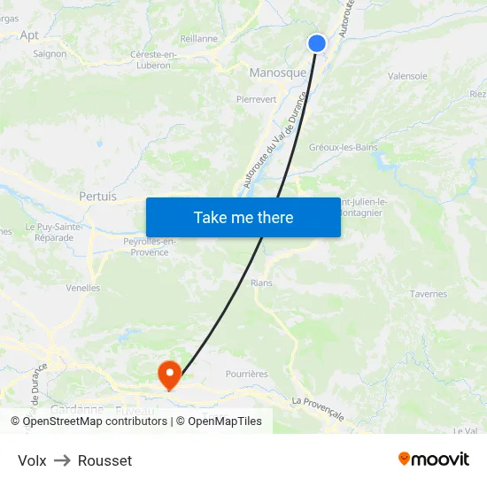 Volx to Rousset map
