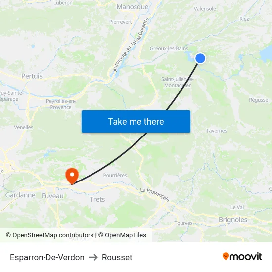 Esparron-De-Verdon to Rousset map