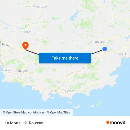 La Motte to Rousset map
