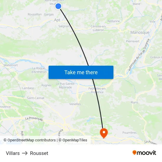 Villars to Rousset map