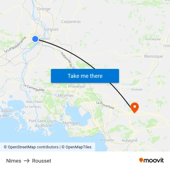 Nîmes to Rousset map