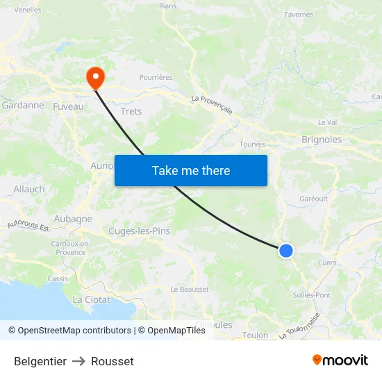 Belgentier to Rousset map