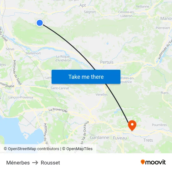 Ménerbes to Rousset map