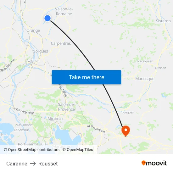 Cairanne to Rousset map