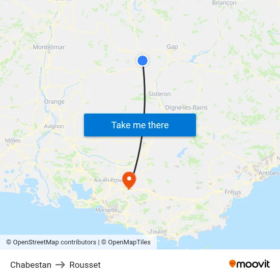 Chabestan to Rousset map
