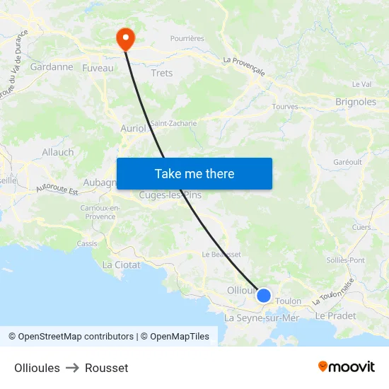 Ollioules to Rousset map