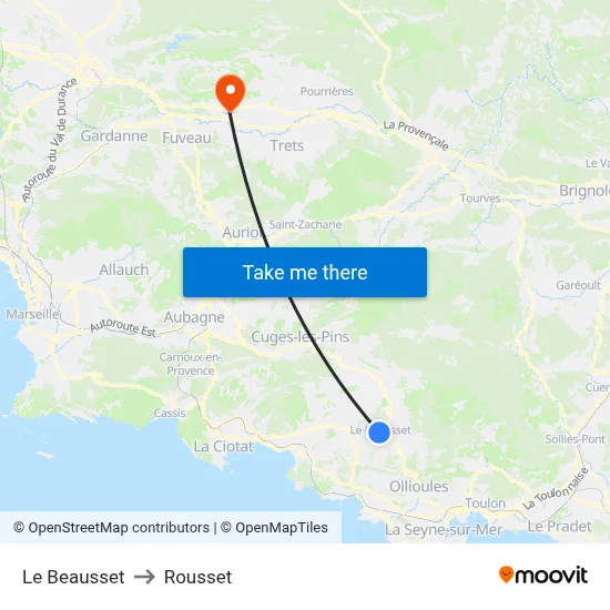 Le Beausset to Rousset map