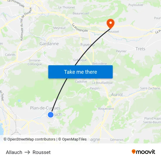 Allauch to Rousset map