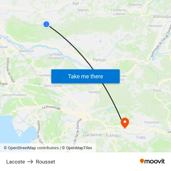 Lacoste to Rousset map