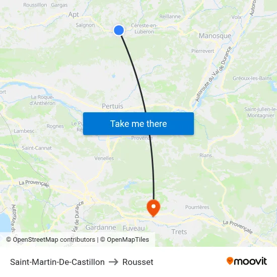 Saint-Martin-De-Castillon to Rousset map