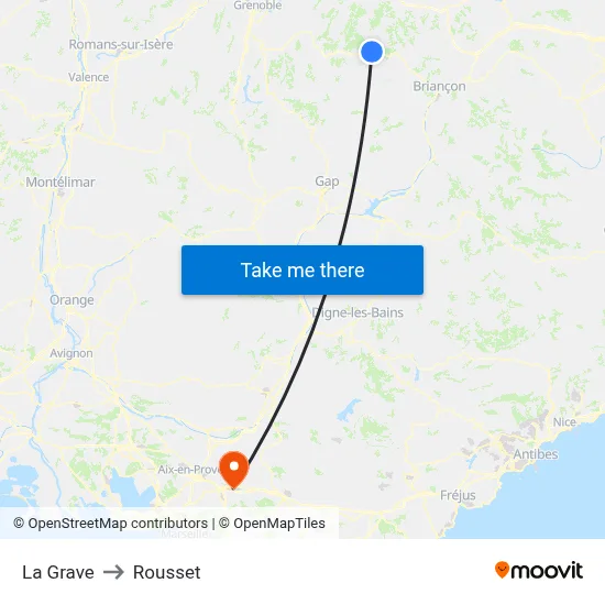 La Grave to Rousset map