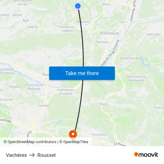 Vachères to Rousset map