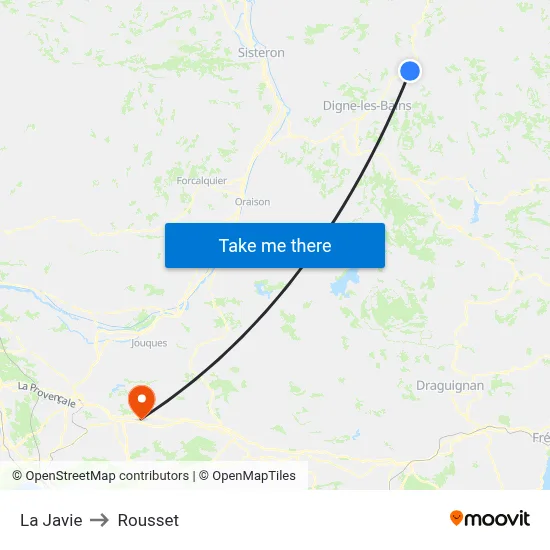 La Javie to Rousset map